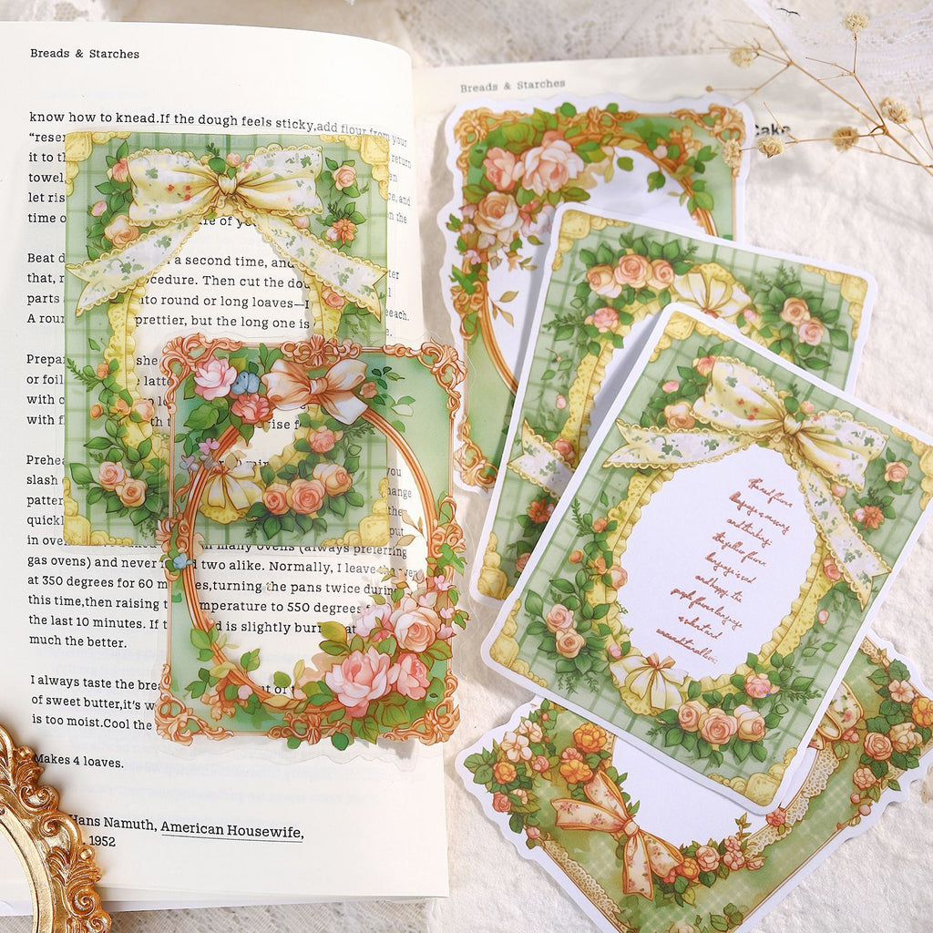 10 Pcs Lace Floral Frame Stickers JLLM