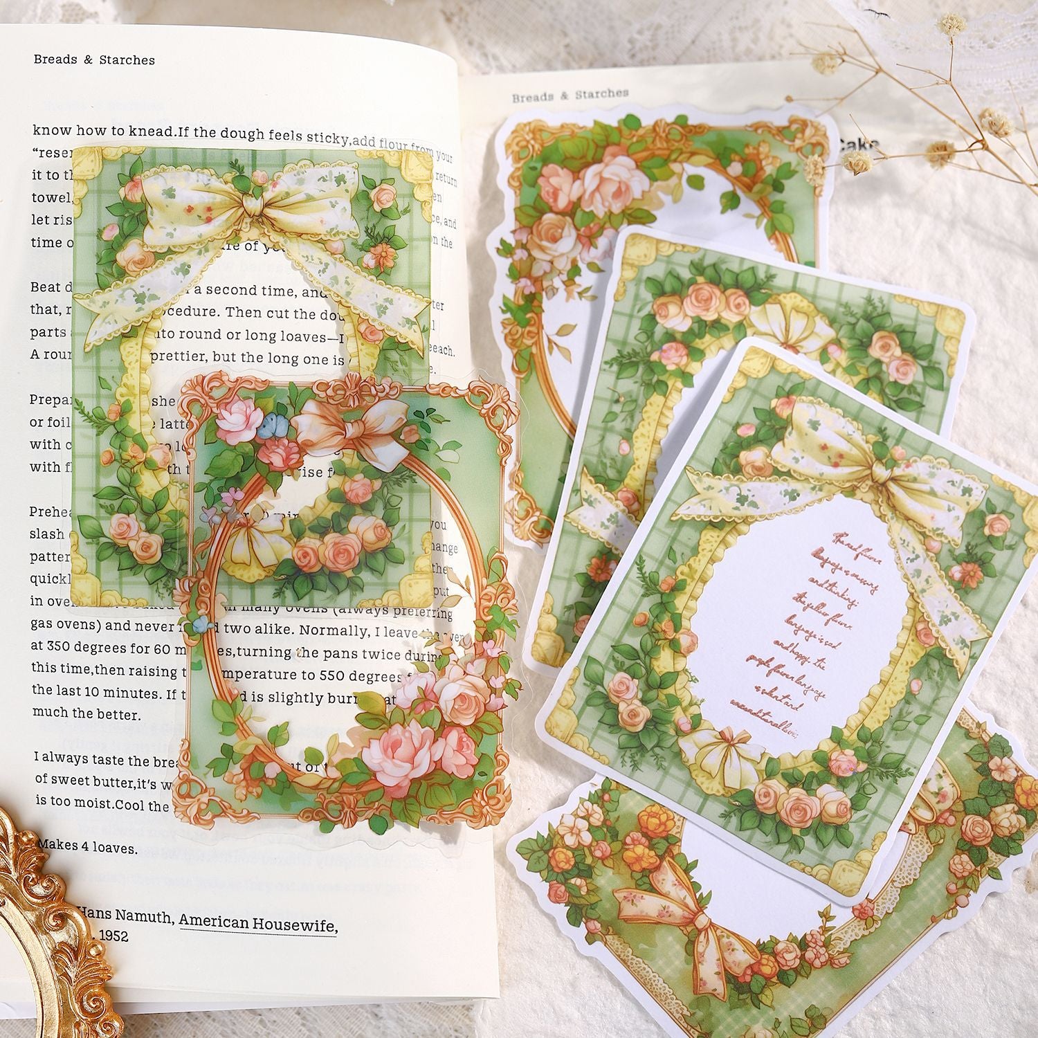 10 Pcs Lace Floral Frame Stickers JLLM