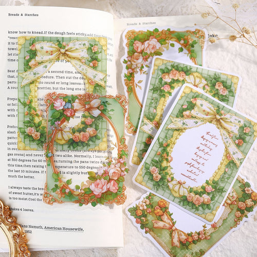 10 Pcs Lace Floral Frame Stickers JLLM