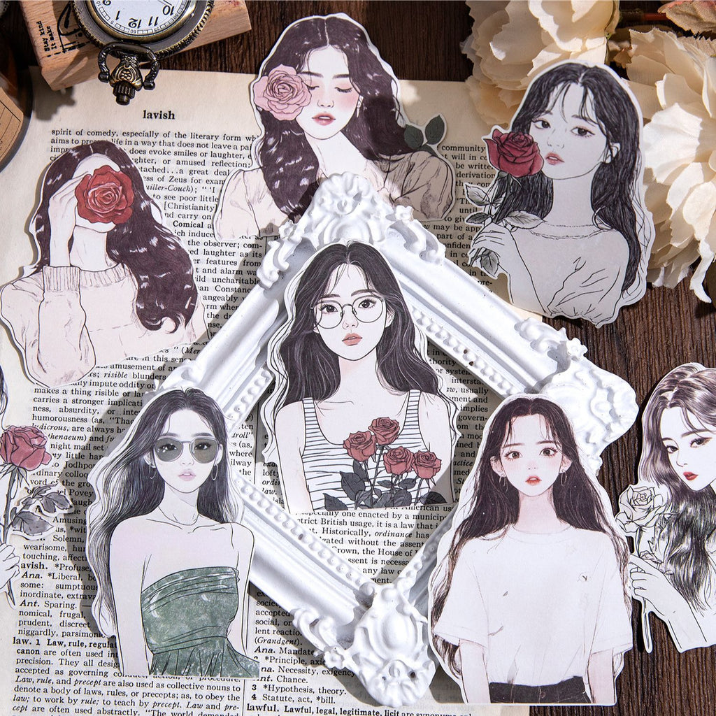 10 Pcs Fashion Girl Stickers SBXQ
