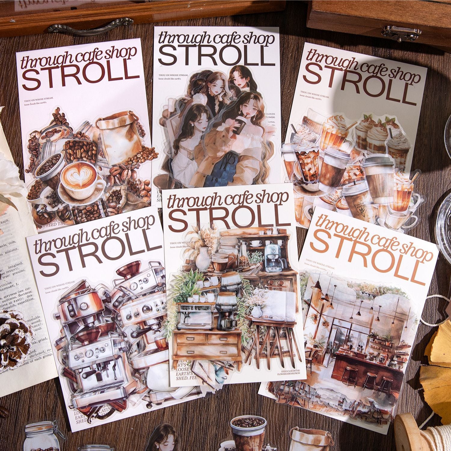 30 Pcs Coffee Themed PET Stickers MBKFW