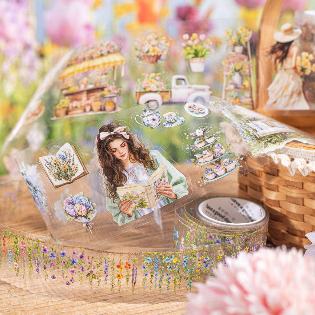 3 Rolls Garden Themed PET Stickers Tape Set HYLSG