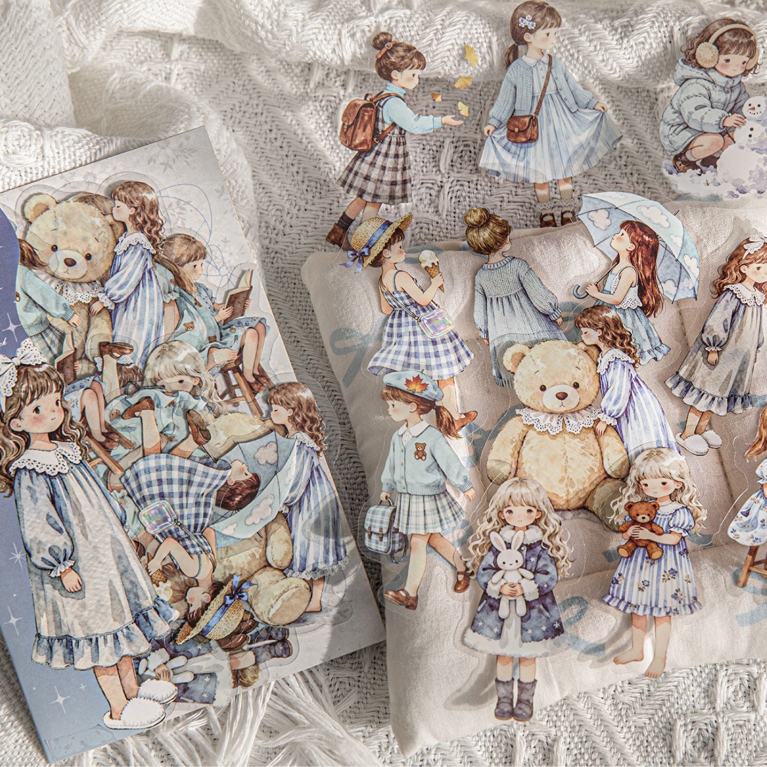 30 Pcs Cute Kawaii Little Girl PET Stickers XMTH