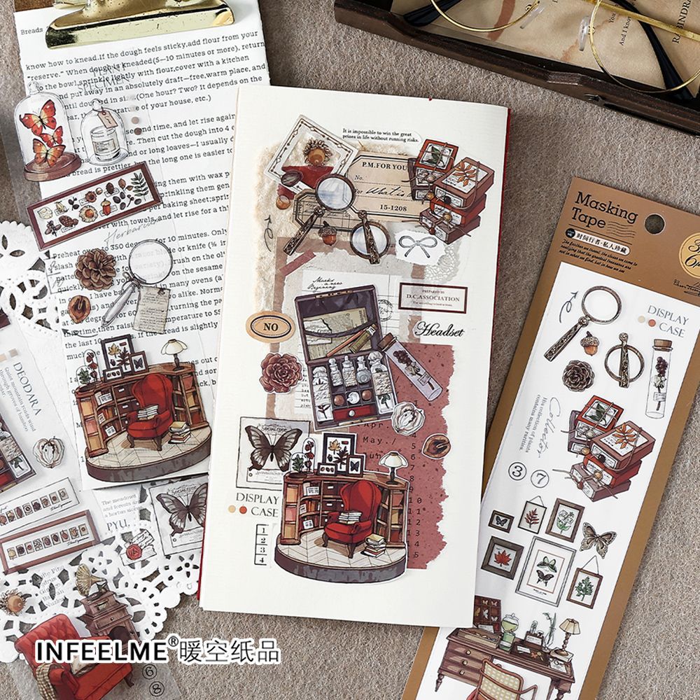 6 Pcs Vintage Scrapbook Stickers SJXZ