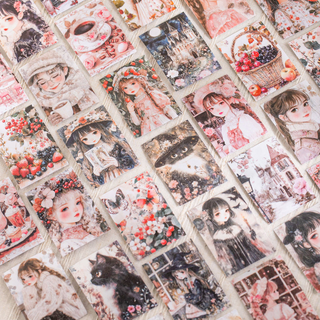 50 Sheets Classic Girl Washi Stickers Book LMSNZ