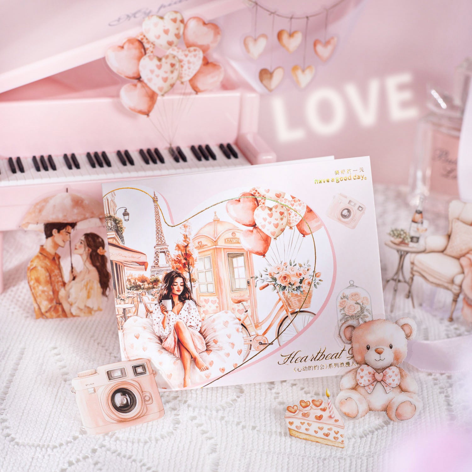 30 Pcs Lover Theme PET Stickers XDDYH