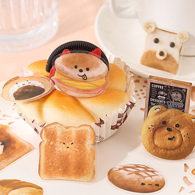40 Pcs Bread PET Stickers JMWD