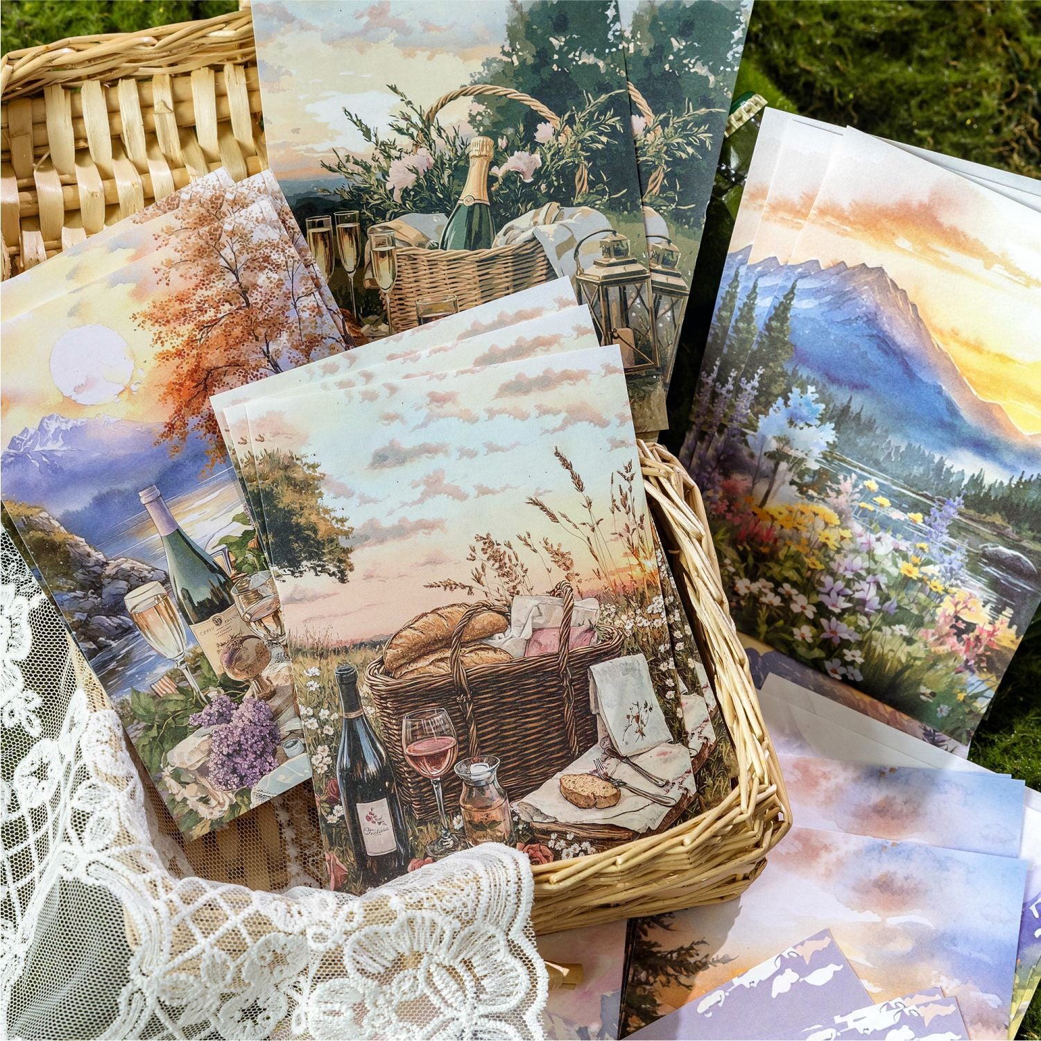 30 Sheests Camping Picnic Scrapbook Paper FYZR