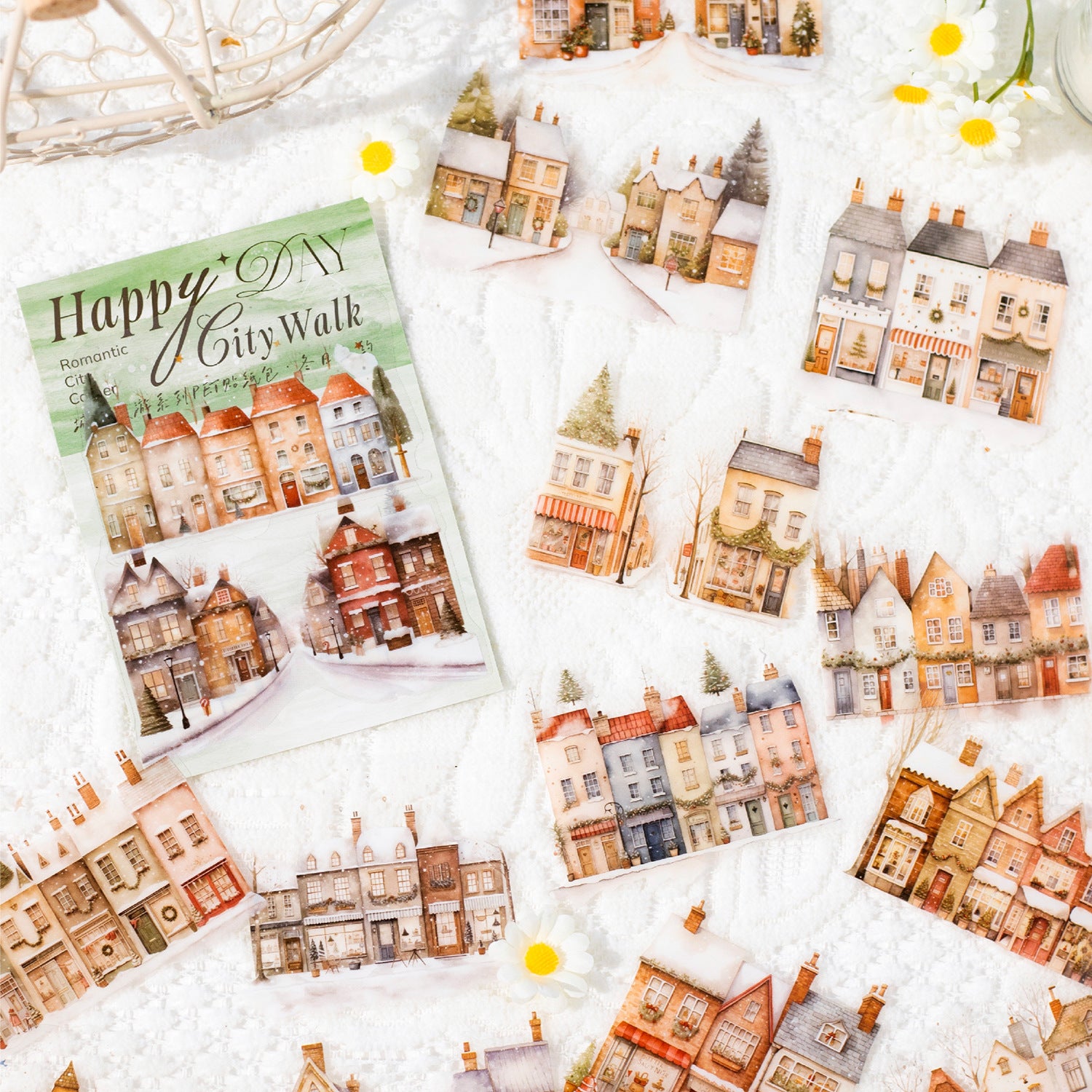 30 Pcs City House PET Stickers CSMB