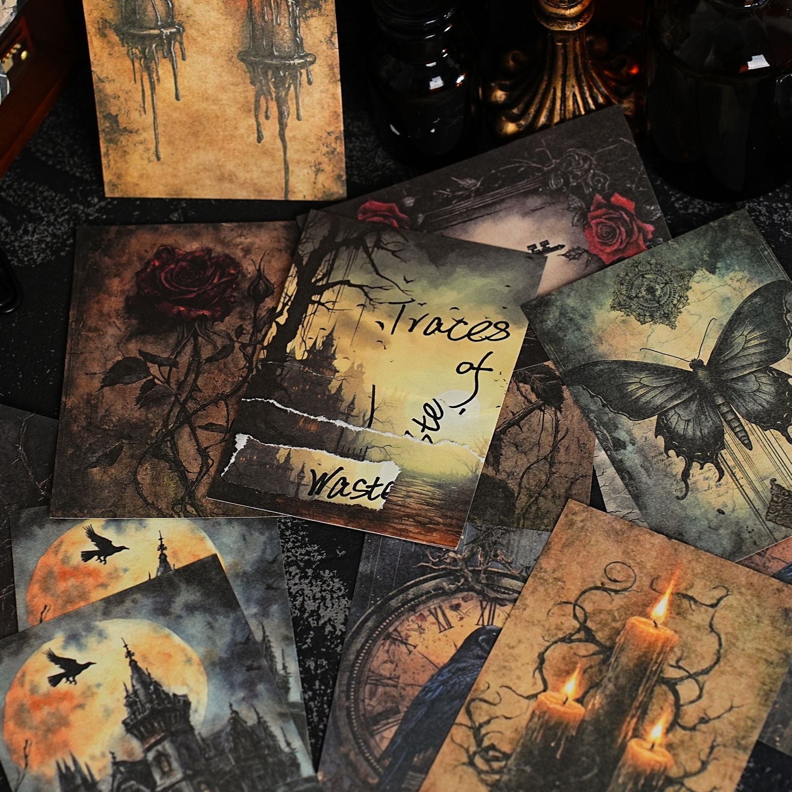 20 Sheets Dark Gothic Scrapbook Paper HAZMW