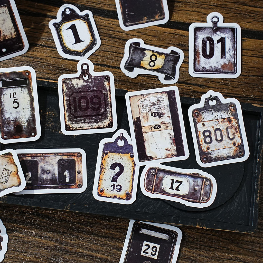 46 Pcs Vintage Lable Stickers JJSMM