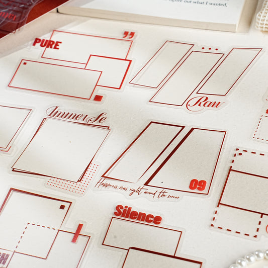 15 Pcs Geometric Patterned PET Stickers JHHX