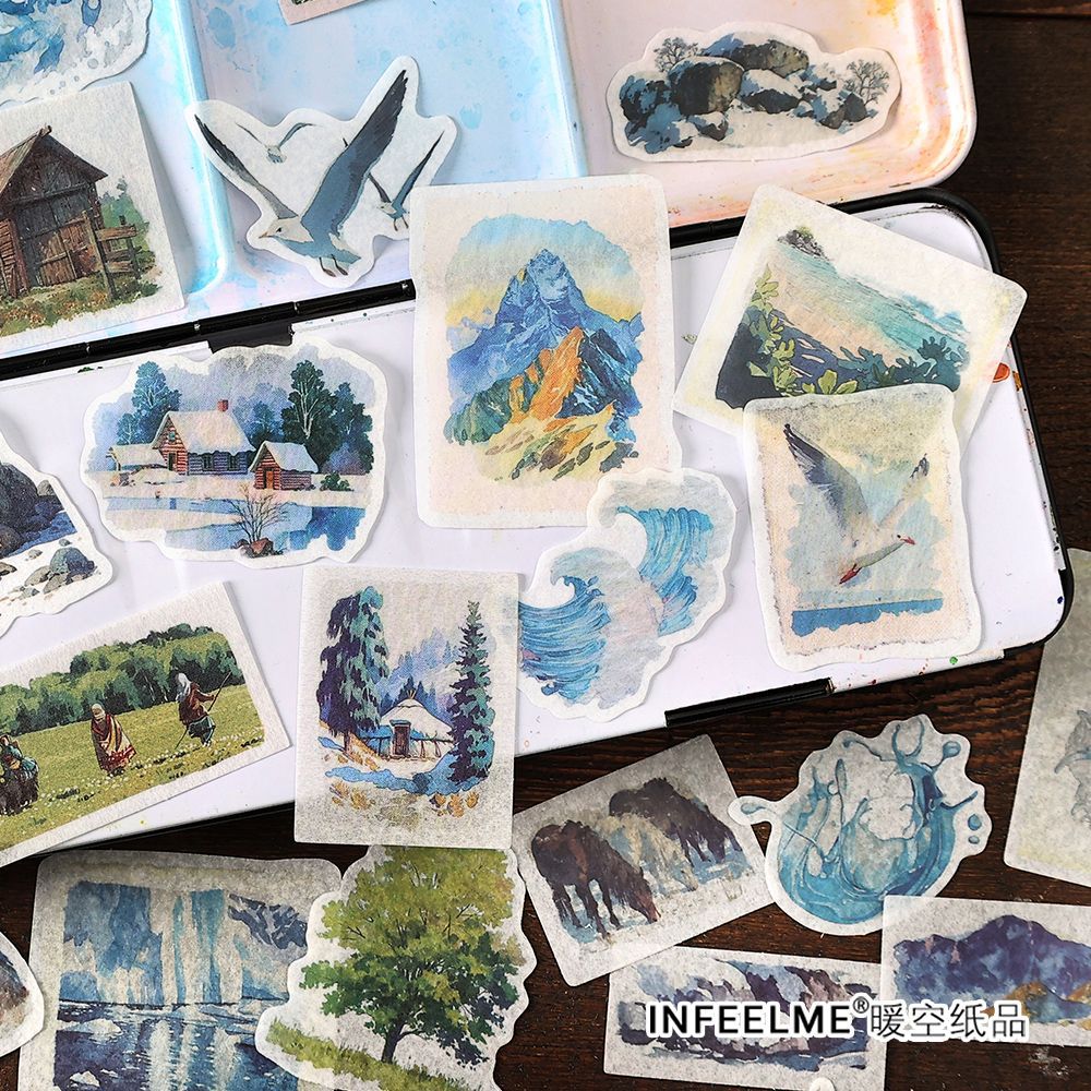 200 Pcs Vintage Journal Stickers and Paper SYCS