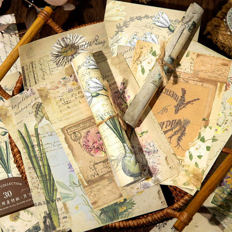 30 Sheets Vintage Journal Paper YGKB
