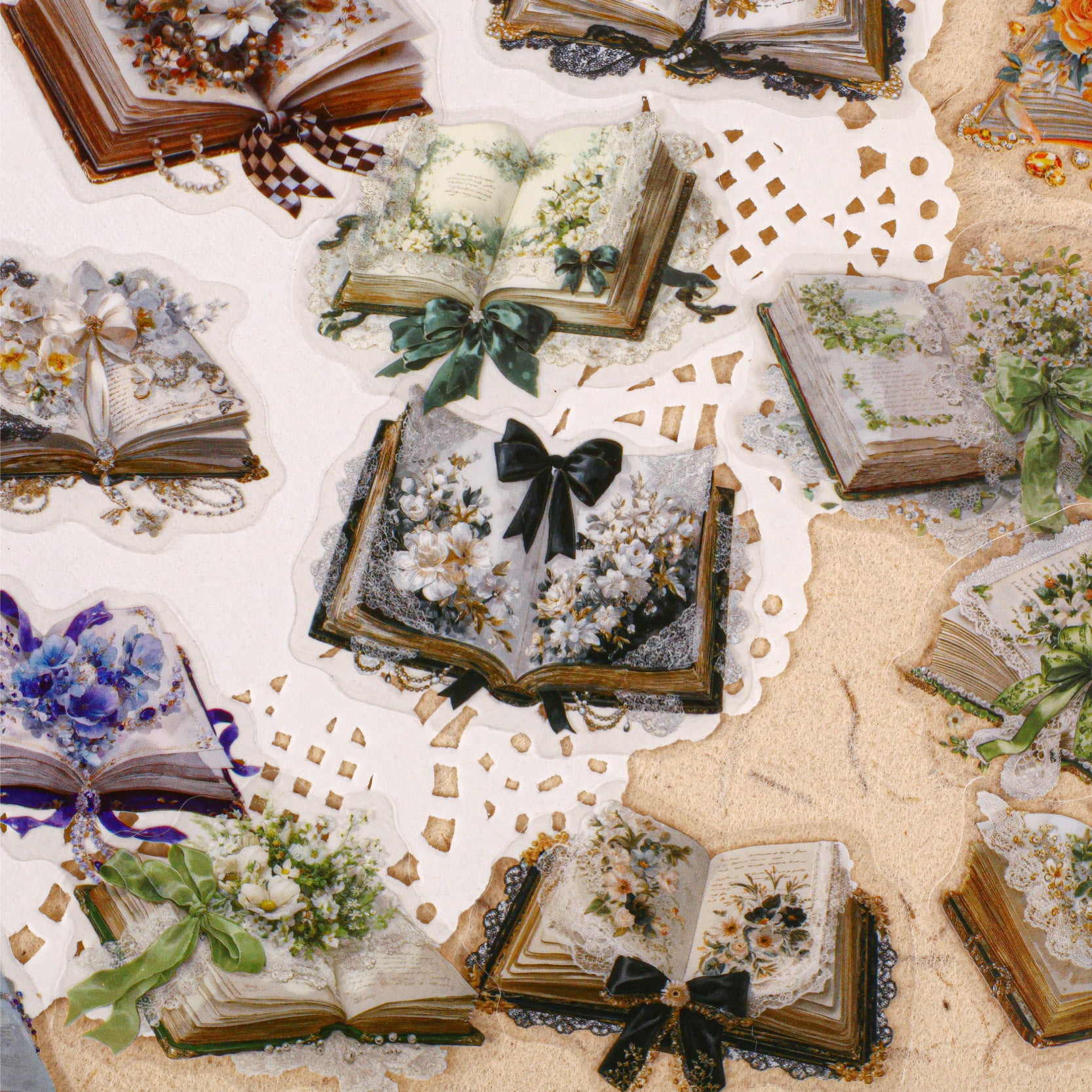 20 Pcs Book Reading PET Stickers SXXL