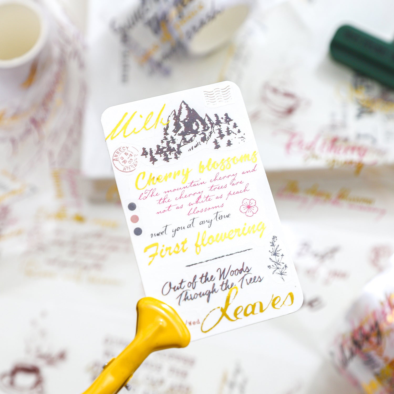 1 Roll Positive Quote PET Stickers Tape SXJM