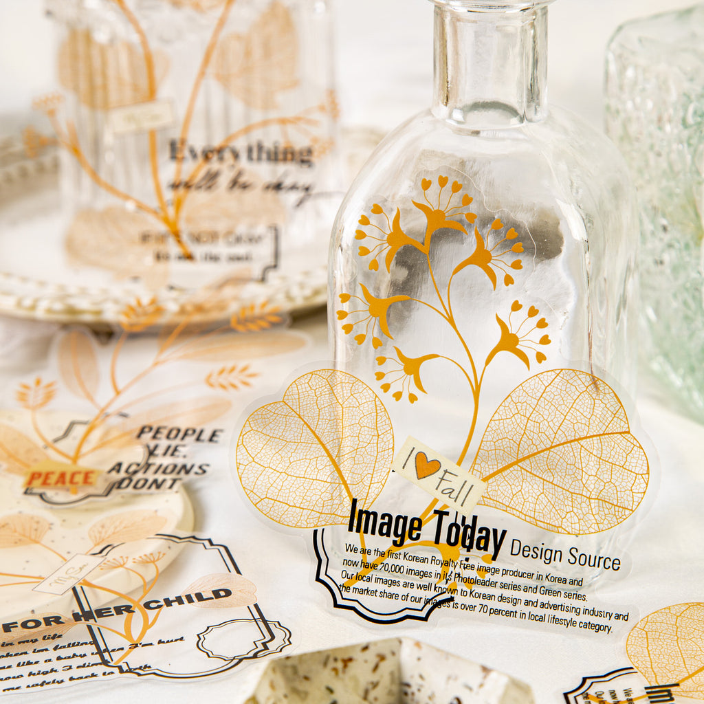 20 Pcs Leaf Texture Stickers LYSY