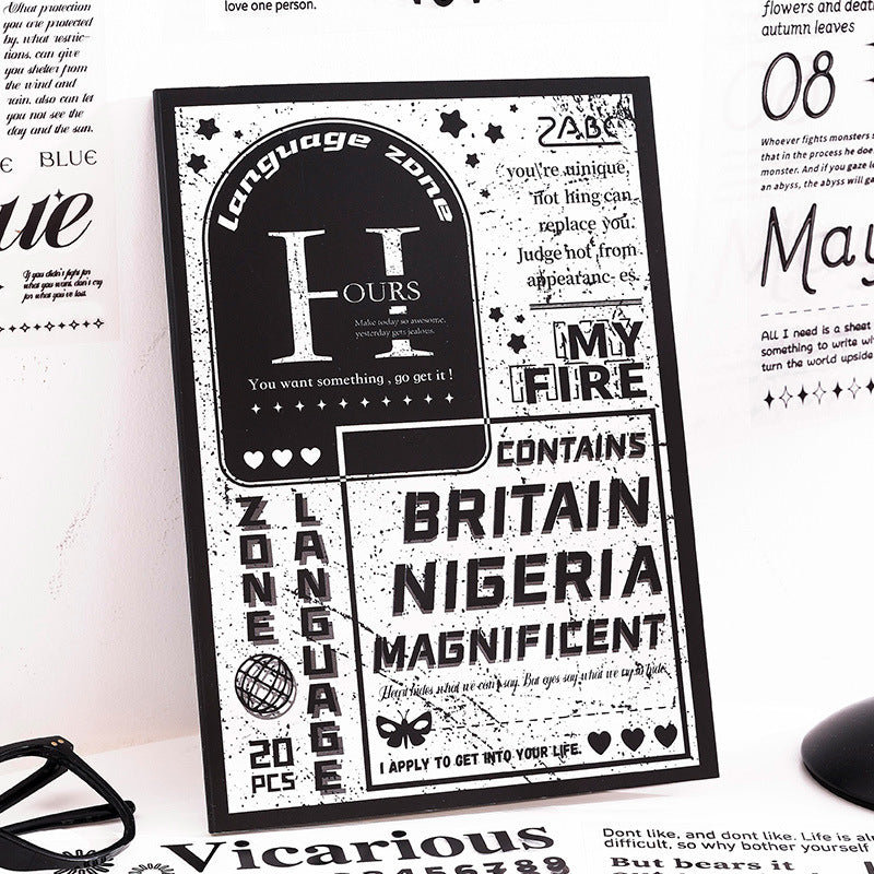 20 Sheets Word Quote PET Stickers Book YXDD