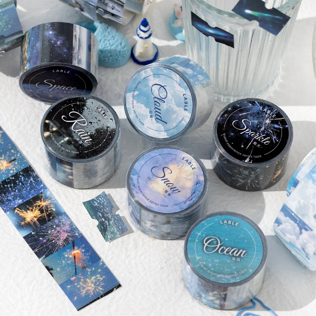 1 Roll Travel Landscape Pre-cut Stickers Tape LTJW