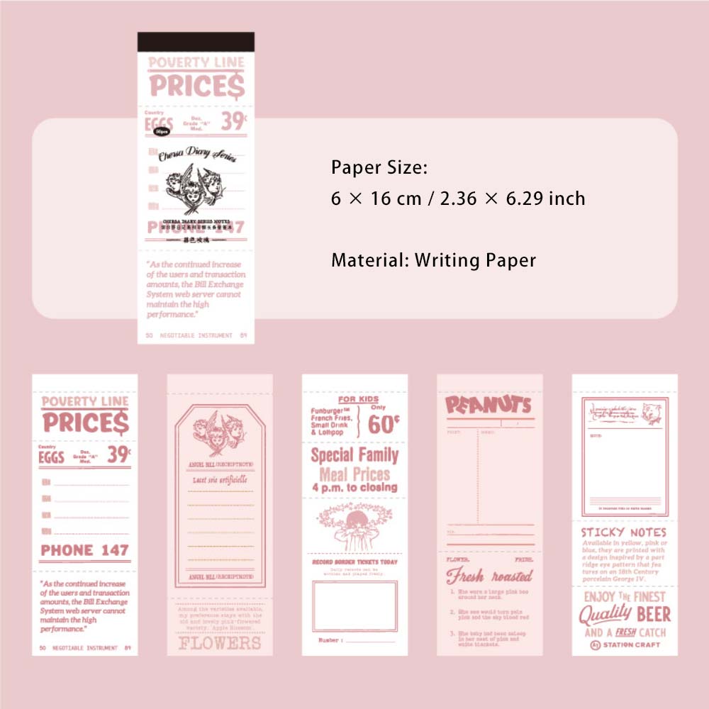 50 Sheets Vintage Notepad Paper QESRJ