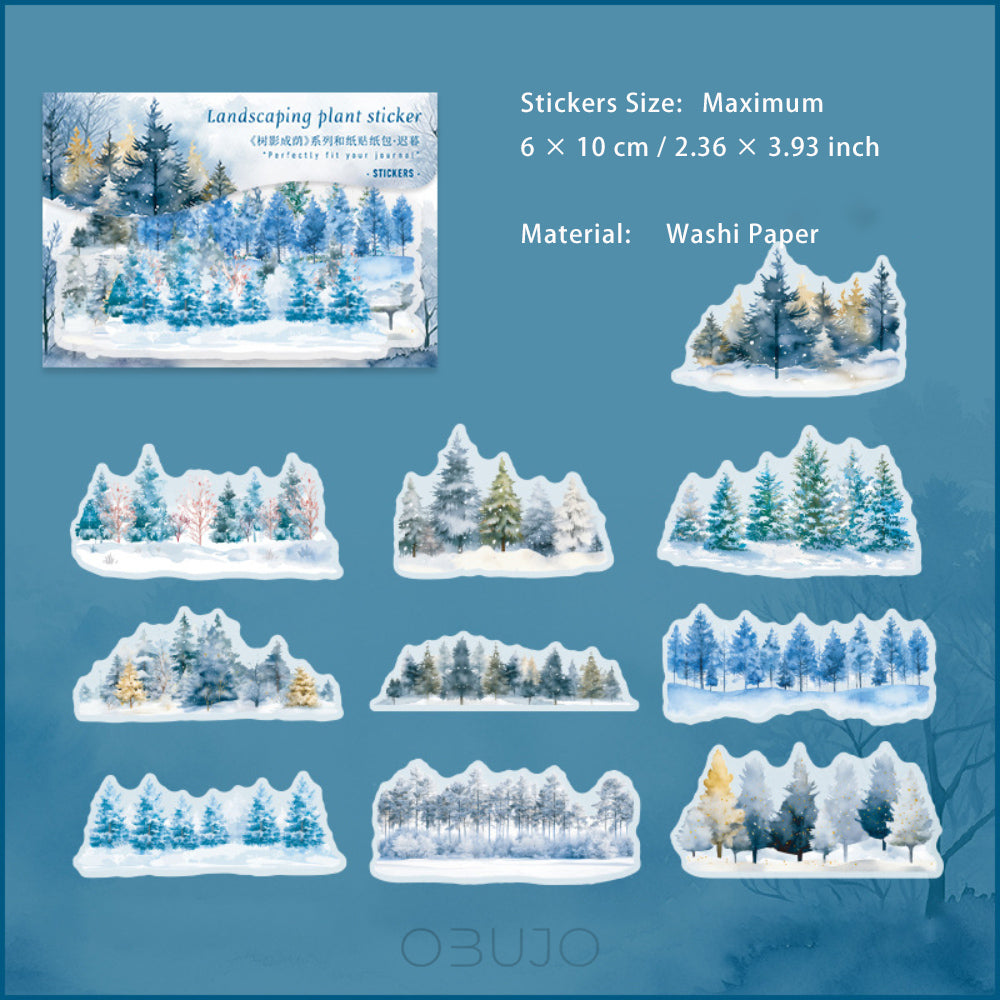 20 Pcs Seasonal Tree Forest Washi Stickers SYCY