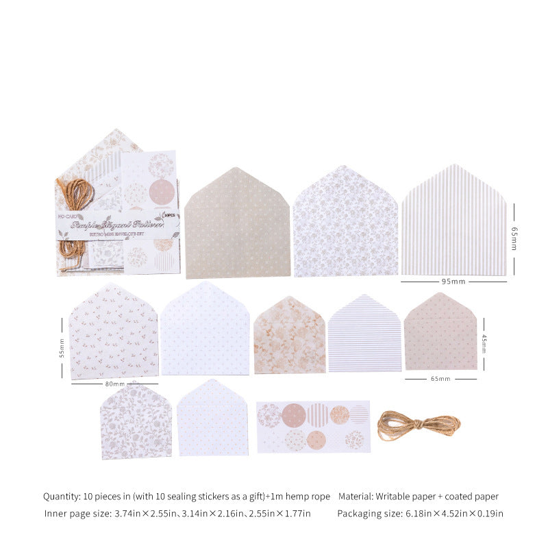 10 Pcs Pocket Envelope and Stickers Kit YJSG