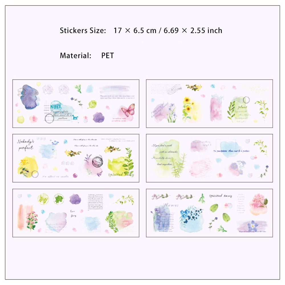 6 Sheets Creative PET Sitckers YLAZM