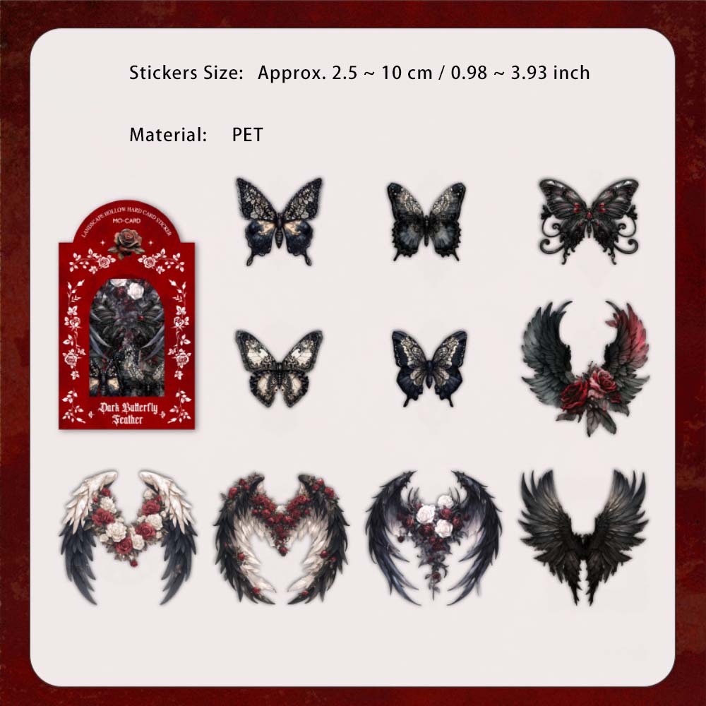 20 Pcs Dark Gothic Theme Stickers YAHX