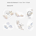 15 Pcs Lace Flower Butterfly PET Stickers HJWQ