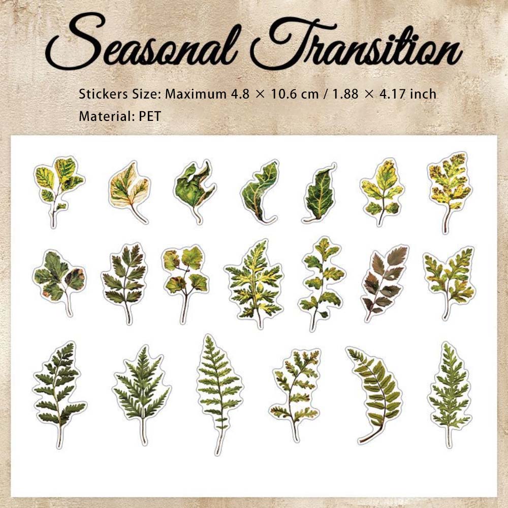 40 Pcs Seasonal Botanical PET Stickers SJGD