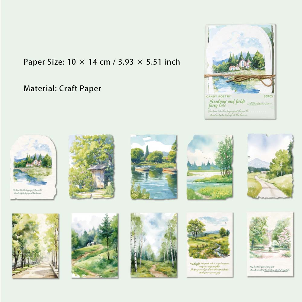 30 Sheets Travel Landscape Scrapbook Paper LXBJ