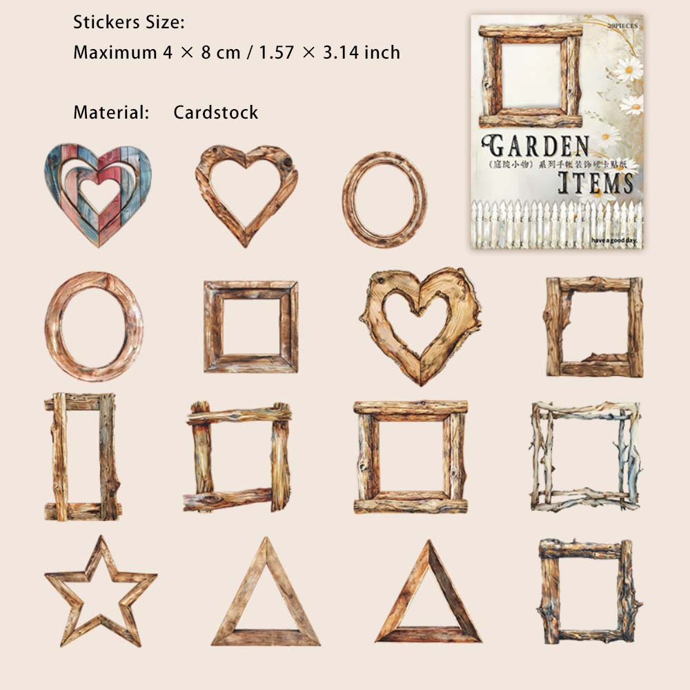 30 Pcs Yard Theme Cardstock Stickers TYXW