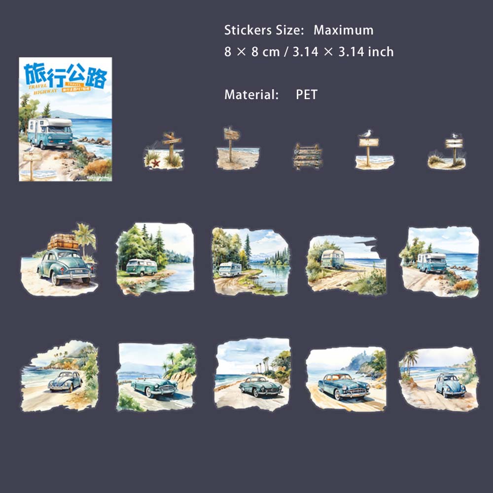 30 Pcs Seasonal Travel PET Stickers LXGL