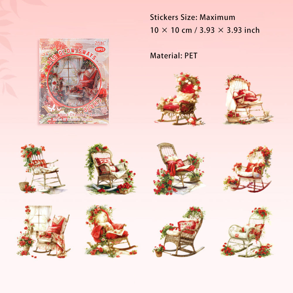 10 Pcs Garden Chair PET Stickers NFYY