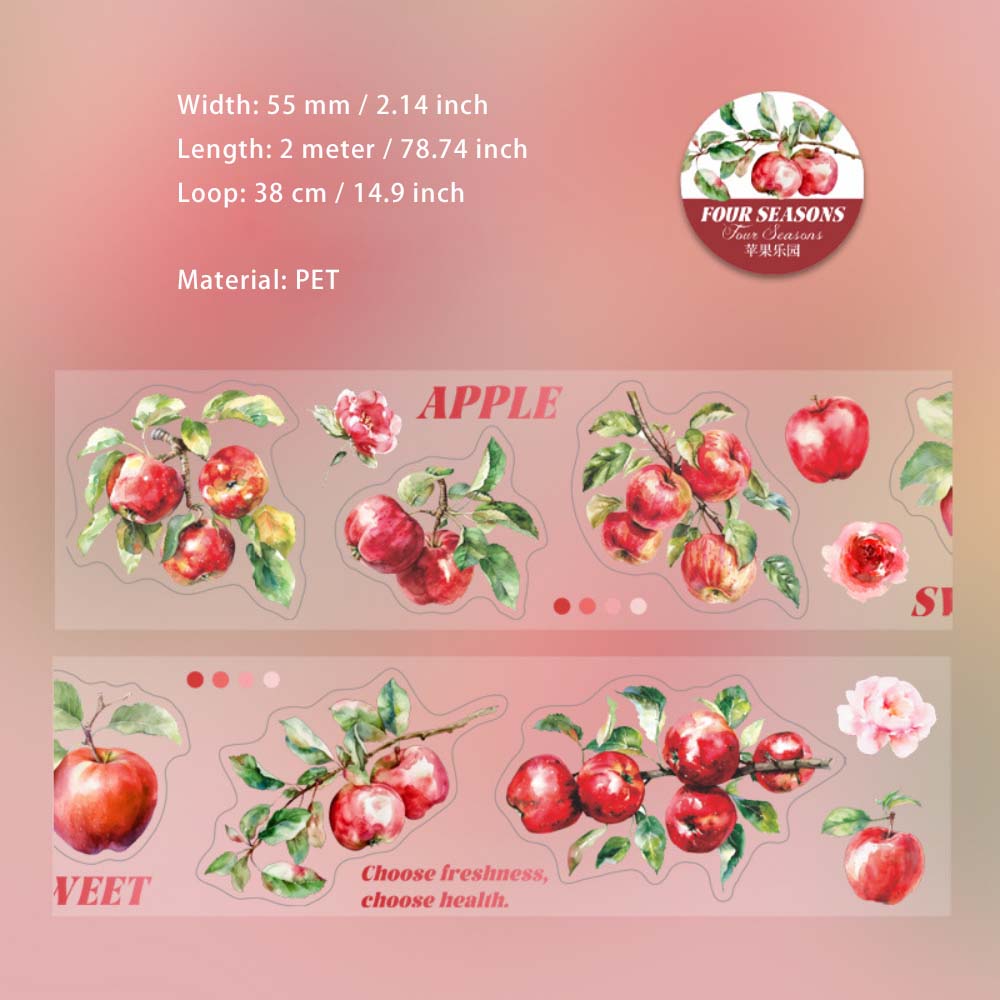 1 Roll Fruit Diecut PET Stickers Tape HGJX