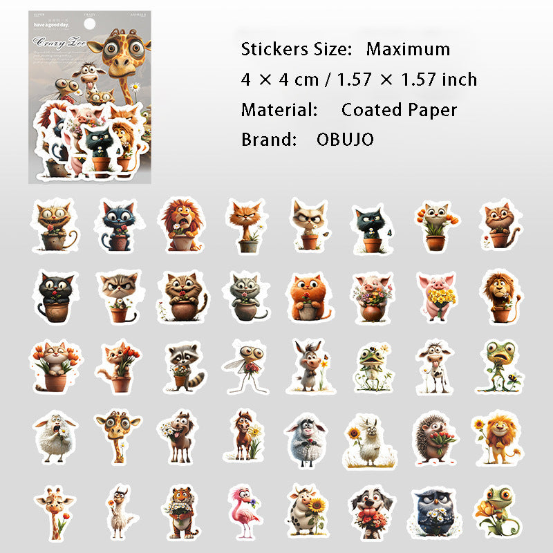 40 Pcs Funny Animal Stickers FKDWY