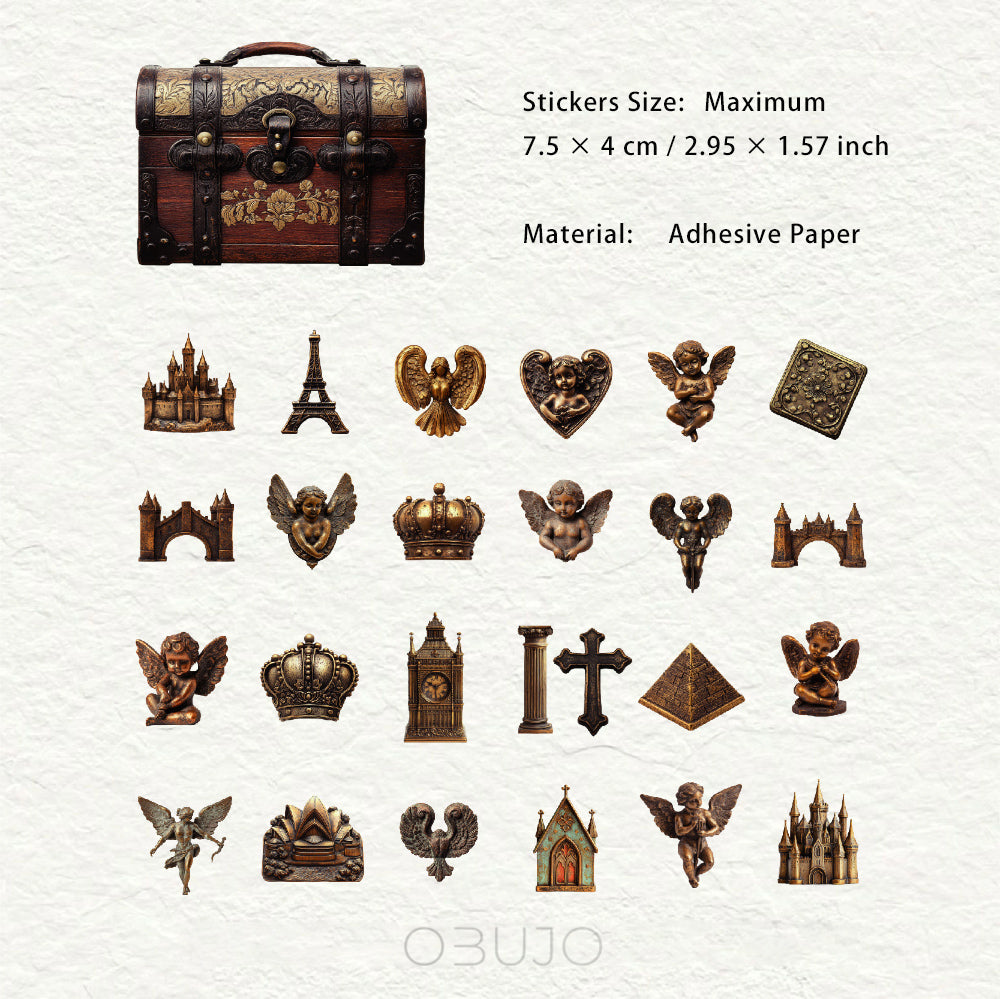 25 Pcs Antique Vintage Sitckers LWJX