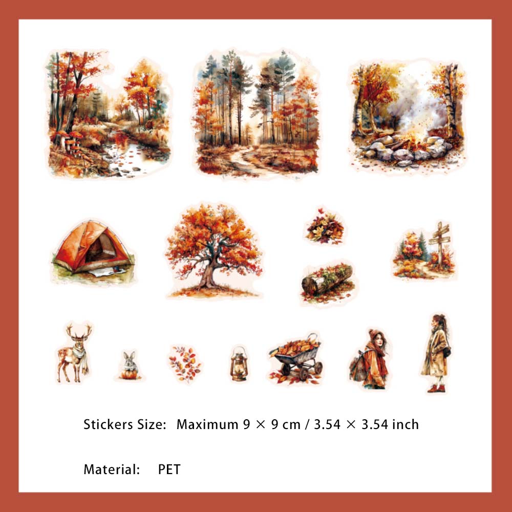 15 Pcs Seasonal Garden PET Stickers GBWH