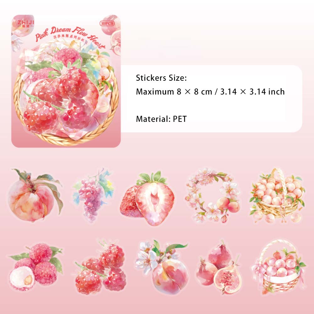 10 Pcs PET Fruit Stickers LMGY