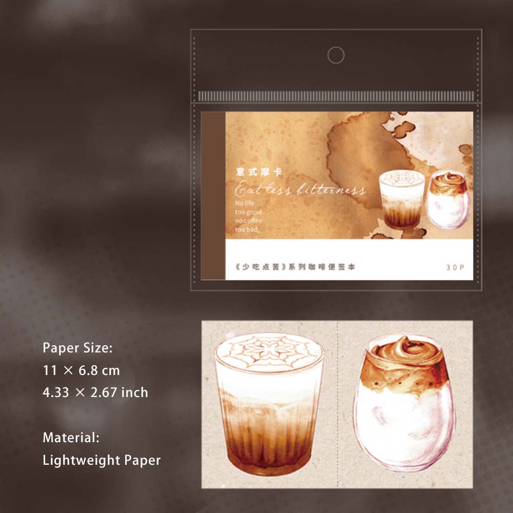 30 Sheets Coffee Theme Notepad Paper SCDK