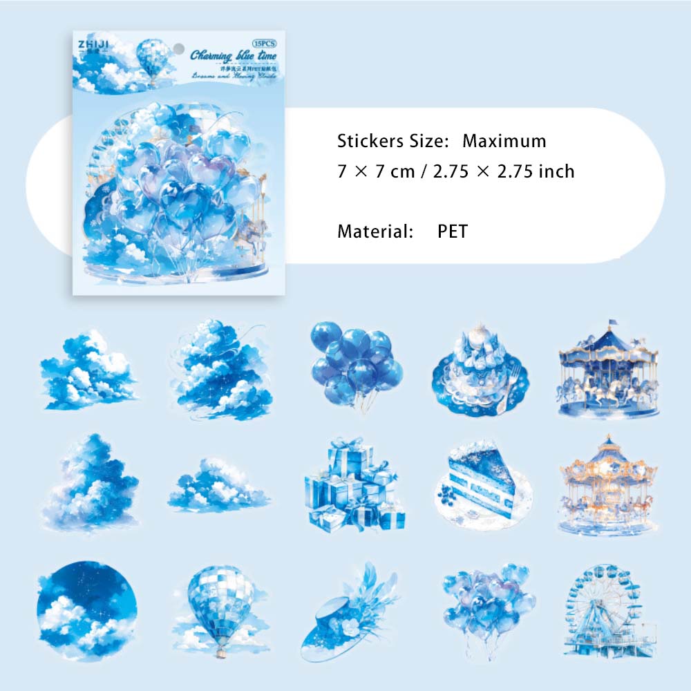 15 Pcs Fantasy Festival Theme PET Stickers FMLY
