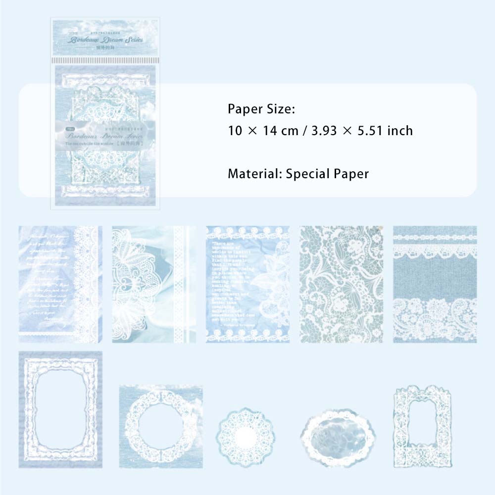 30 Sheets Lace Theme Scrapbook Paper BEDZM