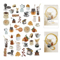 40PCS vintage coffee vellum scrapbook stickers