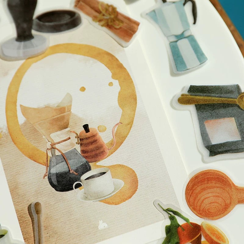 Cozy coffee peel and stick scrapbook assortment