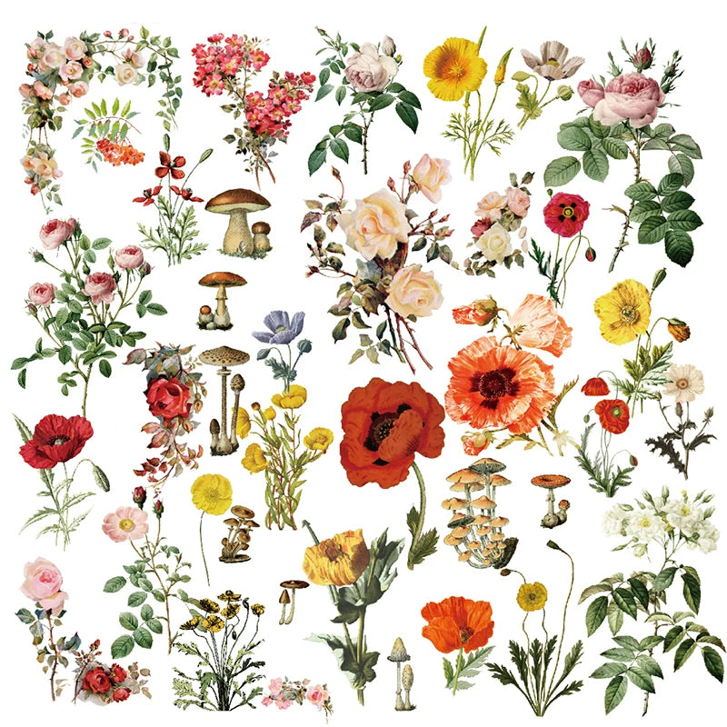 Oversized floral translucent paper sticker product details