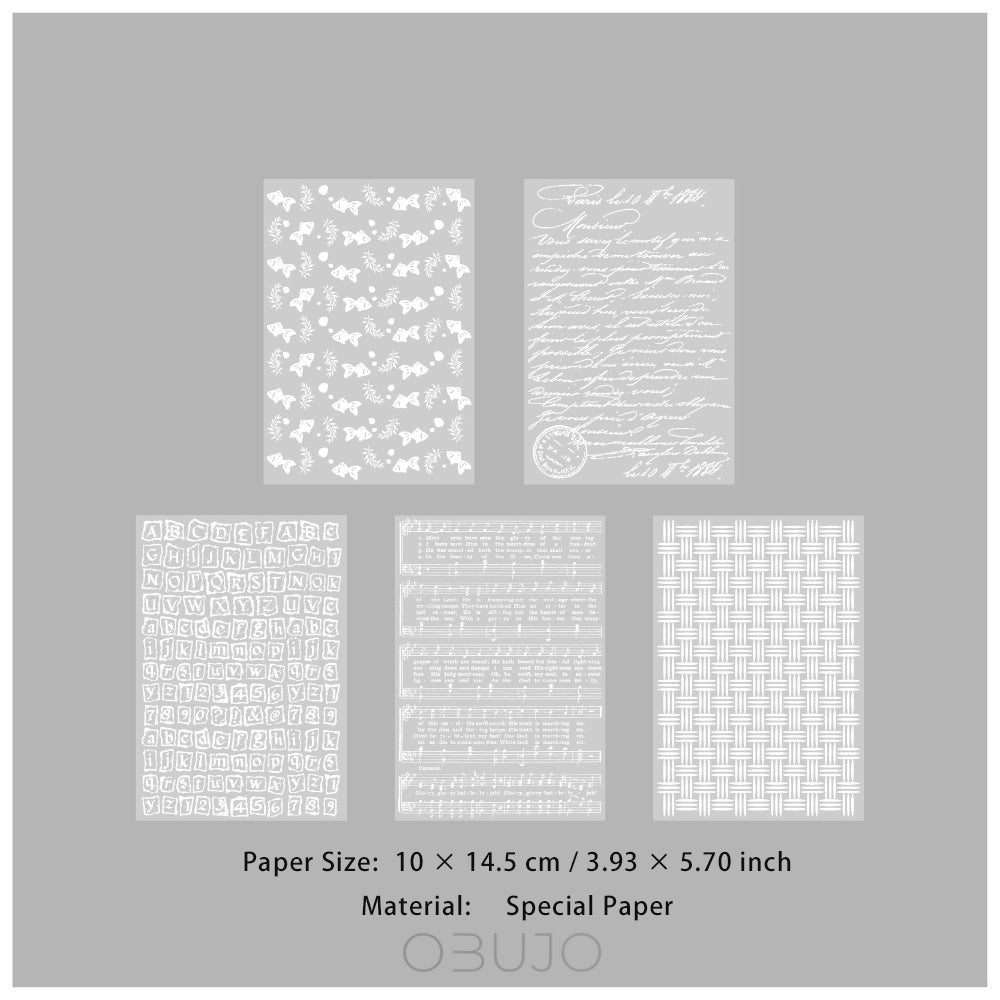 10pcs Emobossed Journal Paper WGXL