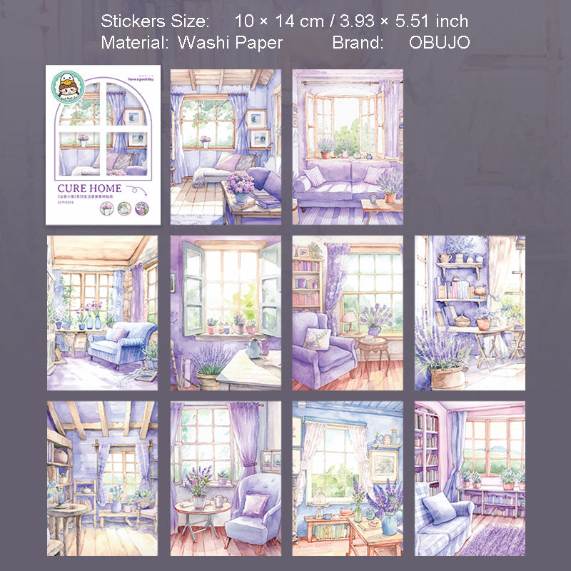 10 Pcs Live Theme Washi Stickers ZYXJ