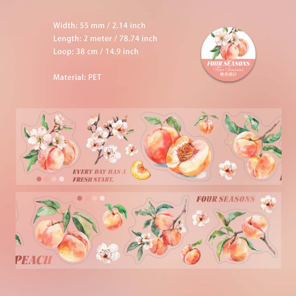 1 Roll Fruit Diecut PET Stickers Tape HGJX