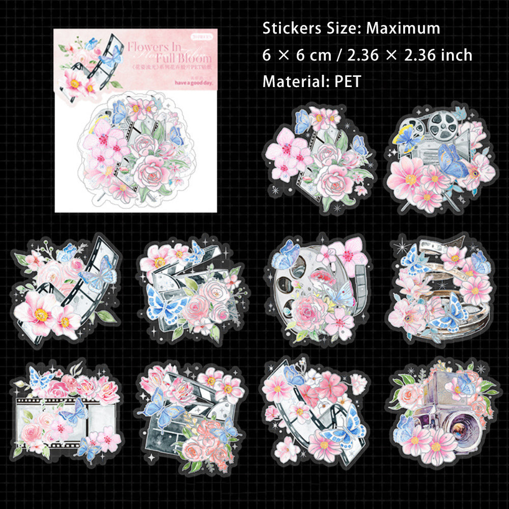 20 Pcs Flowers PET Stickers HZLG