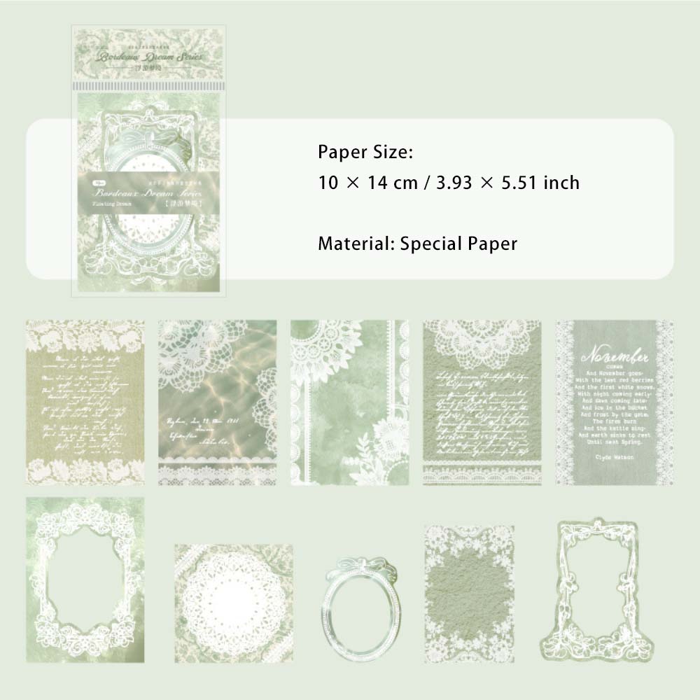 30 Sheets Lace Theme Scrapbook Paper BEDZM